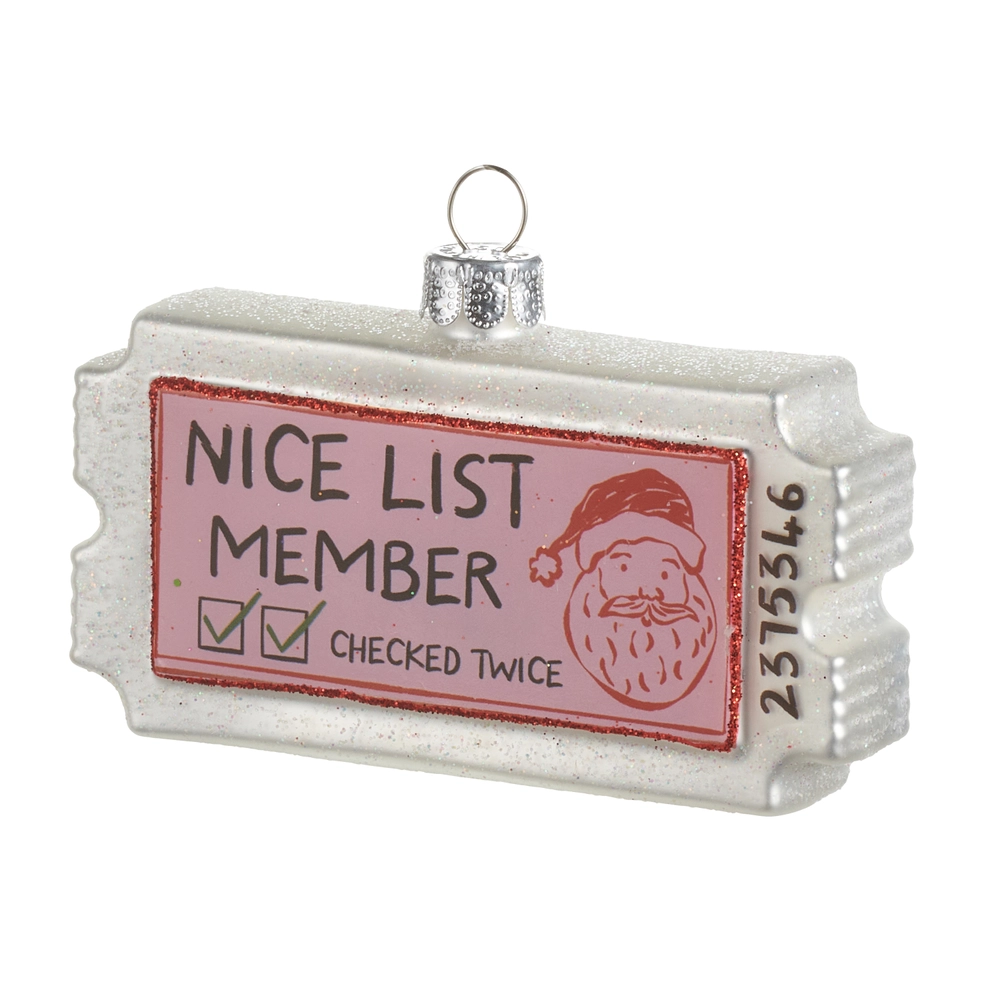 3.5" Nice List Stub Ornament