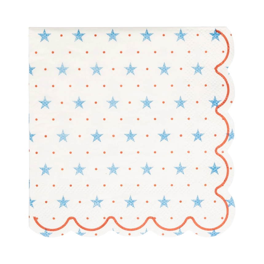 Hamptons Petite Star Scallop Paper Cocktail Napkins (24/pk)
