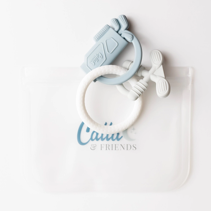 Tee Time Golf Silicone Teether - Powder Blue