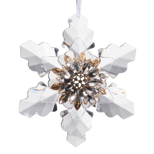 4.5" Acrylic Snowflake Brooch Ornament