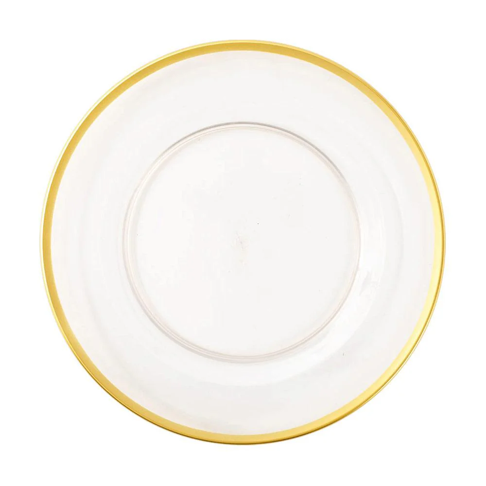 Gold Rim Clear Acrylic Charger