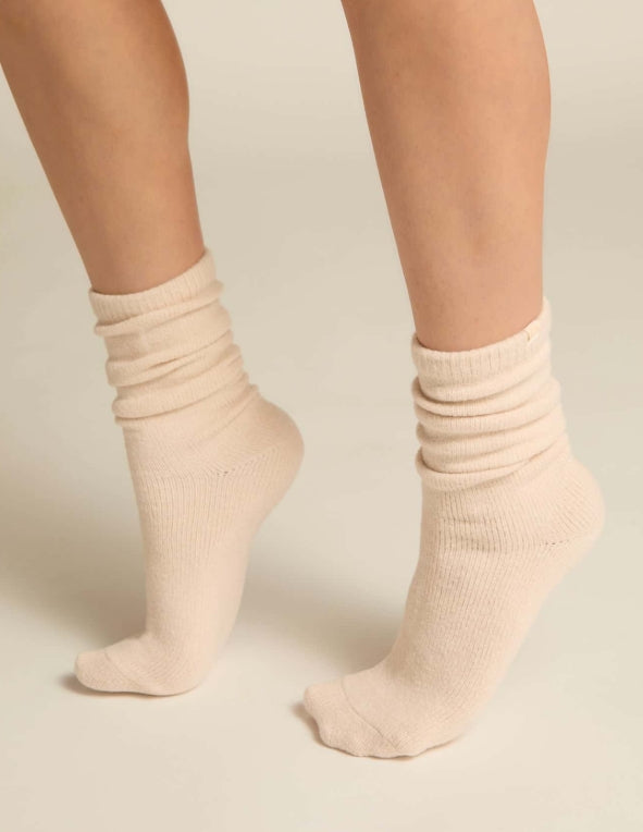Faceplant Dreams- Bamboo Cashmere Finish Socks: Ivory