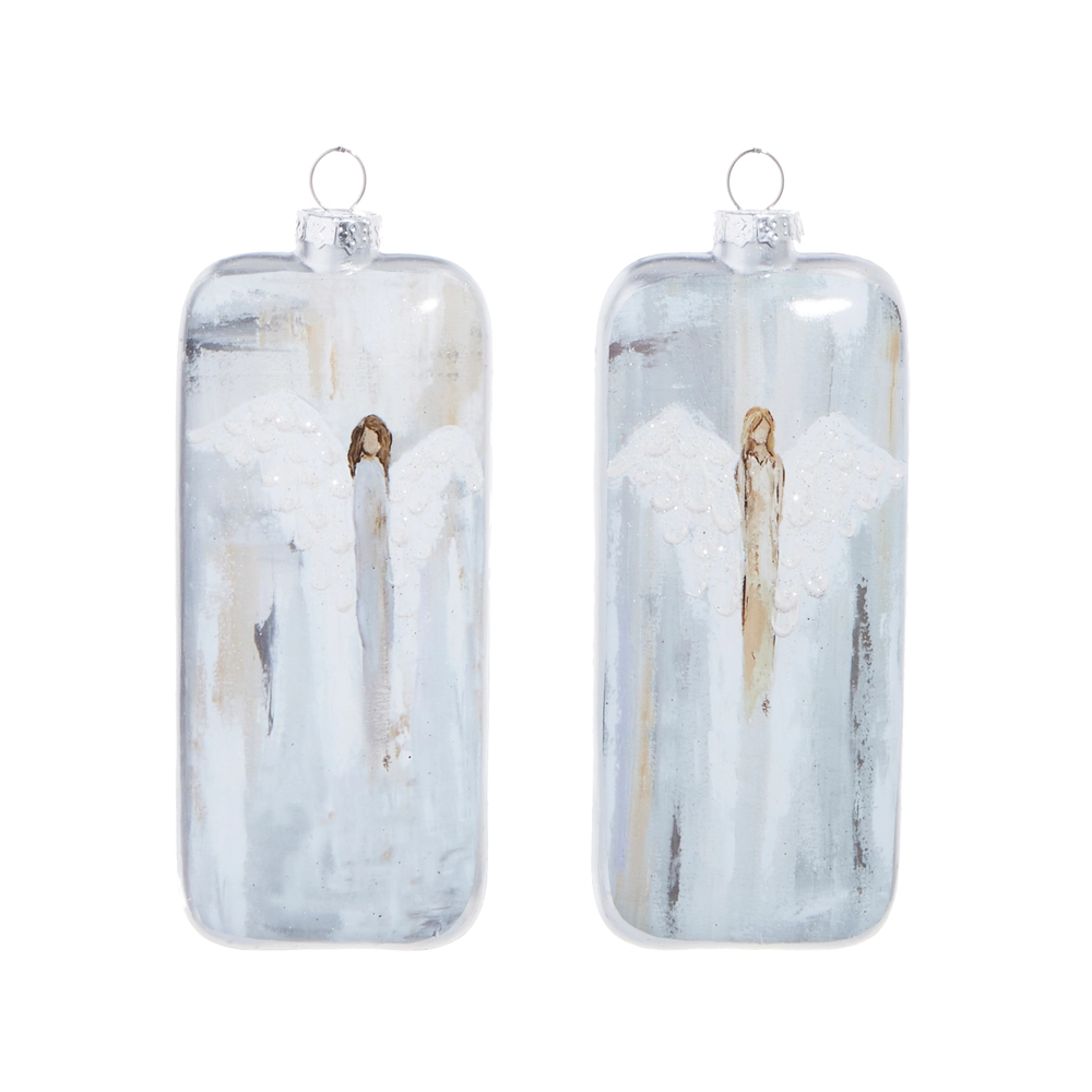 6" Angel Ornament (Rectangle Blown Glass)