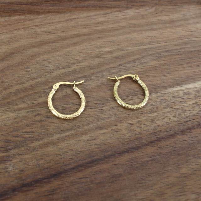 Gold Dipped Textured Hoop