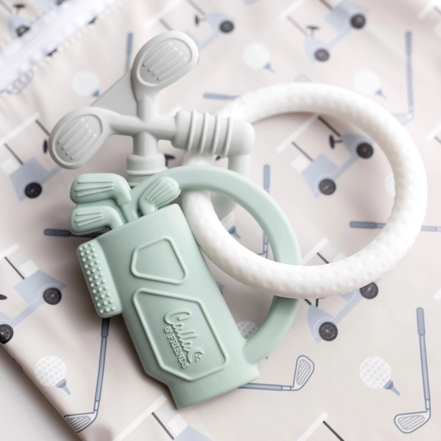 Tee Time Golf Silicone Teether - Light Sage