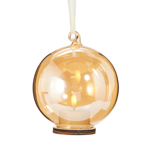 Gold Ornament w/ Ivory Tealight