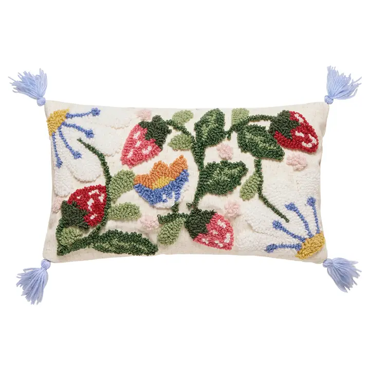 Strawberry Lumbar Tassel Pillow