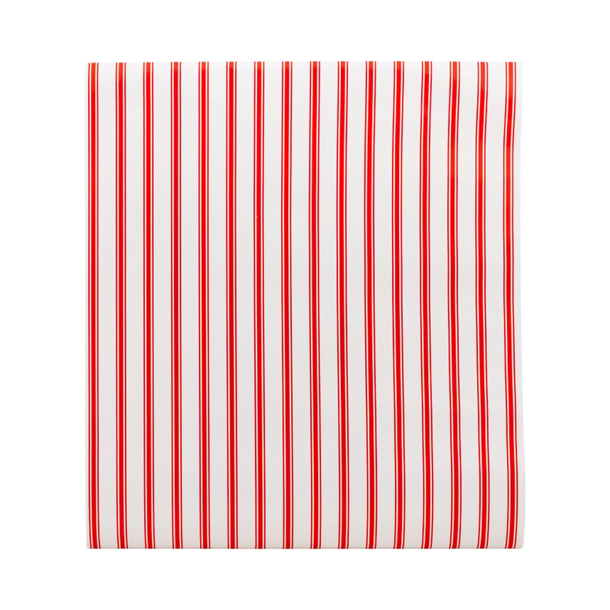 Red and White Stripe Paper Table Runner 16x120