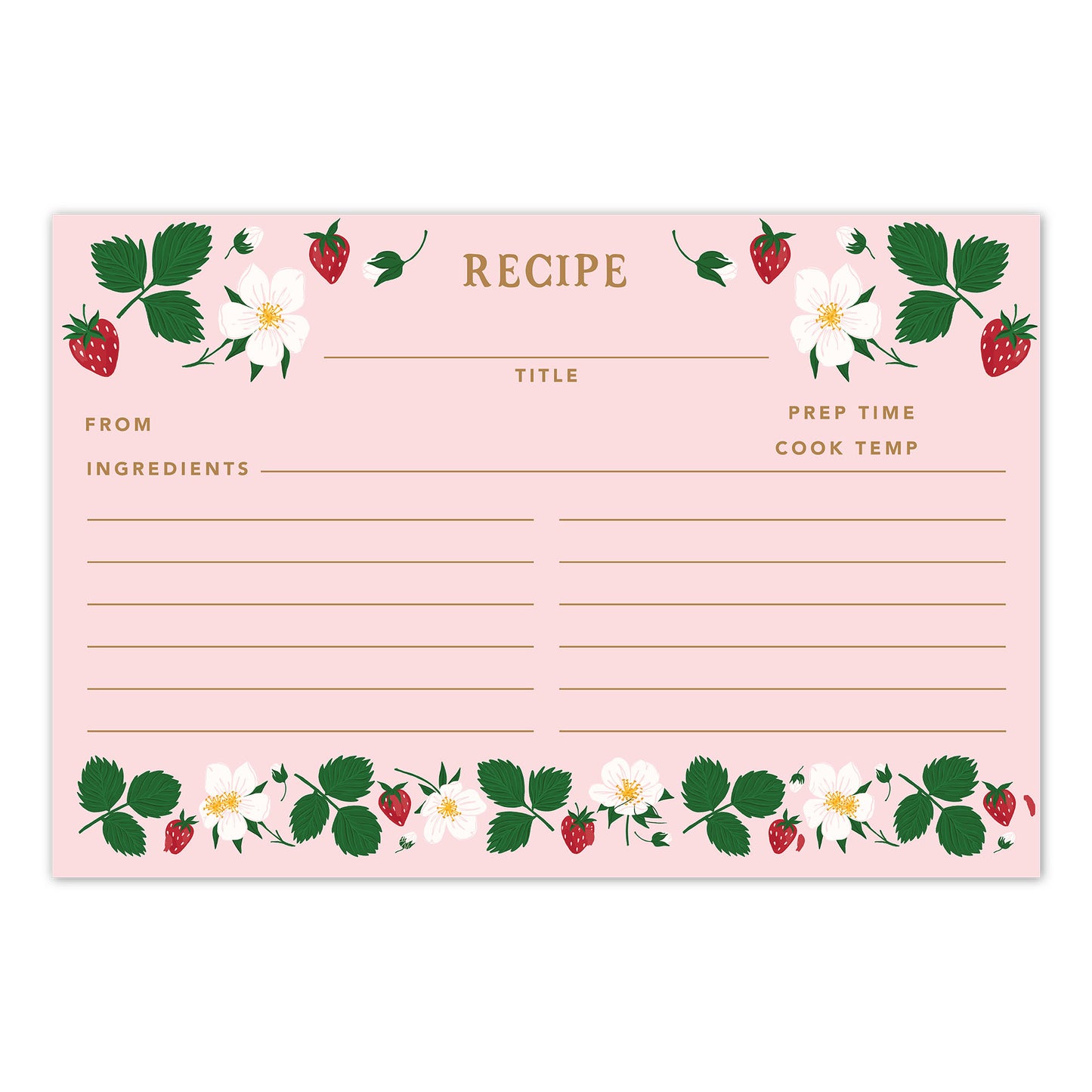 Strawberry Patch Recipe Cards (Set of 50)