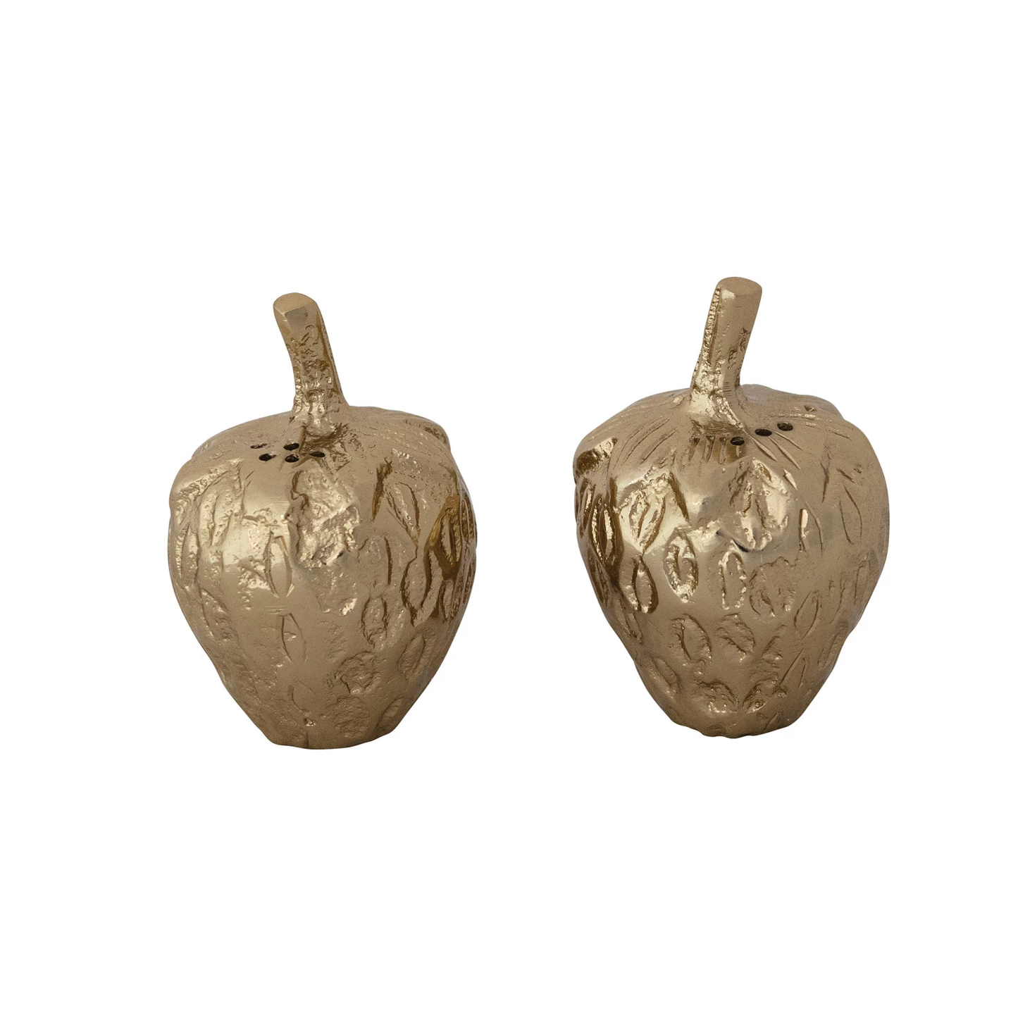 Gold Strawberry Salt & Pepper Shakers