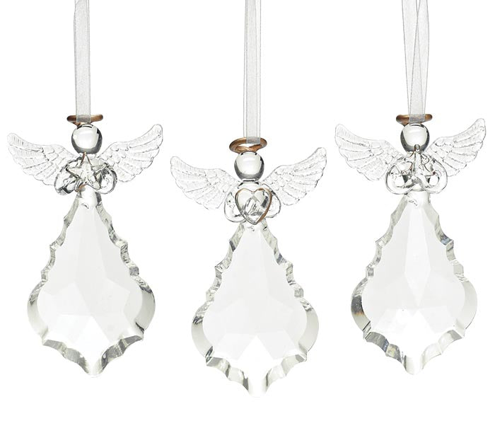Glass Angel Ornament - Heart