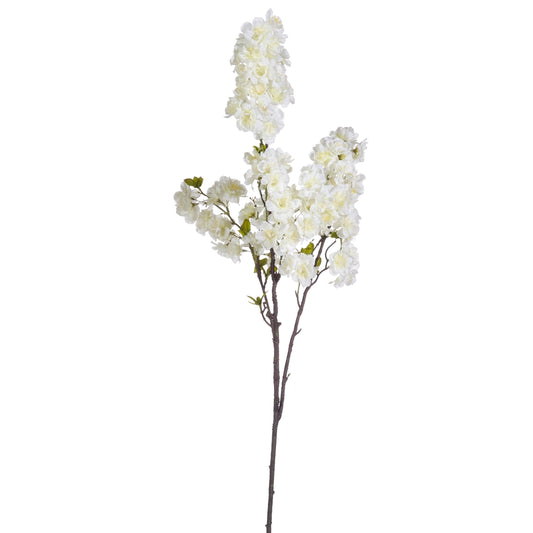 38" White Cherry Blossom Spray