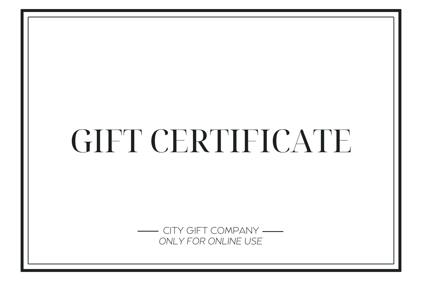 City Gift Company Gift Certificate