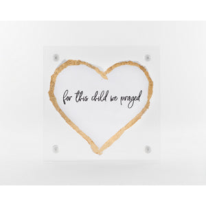 Eva Belle (3x3) hand torn heart w/ gold trim Acrylic Frame