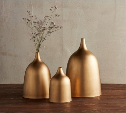 Large Brass Metal Hollow Vase