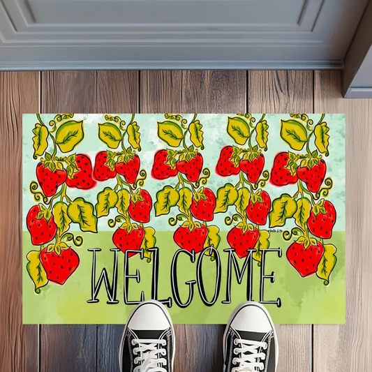 Baxter & Me: Rug / Floormat  Welcome Strawberry Patch