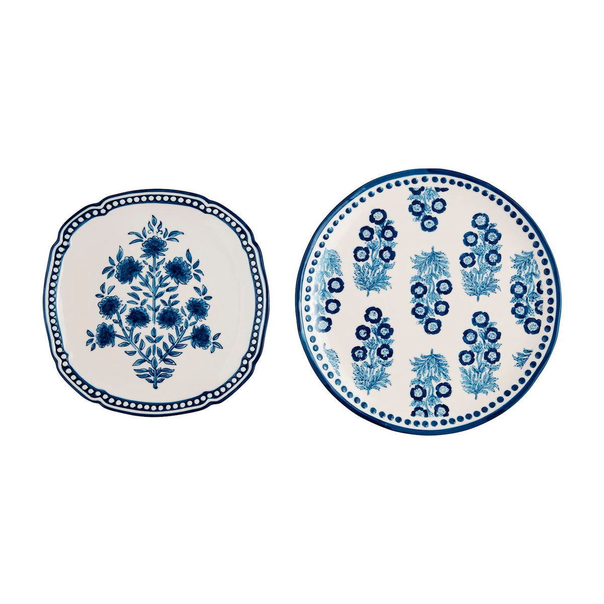Block Print Blue & White Platter - Large
