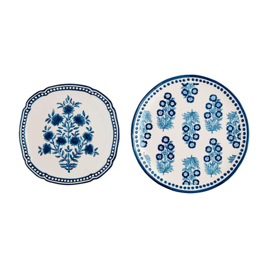Block Print Blue & White Platter - Large