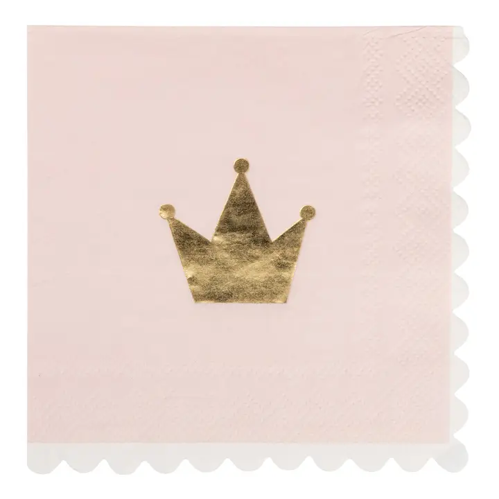 Gold Foil Crown Cocktail Napkins - Pack of 18