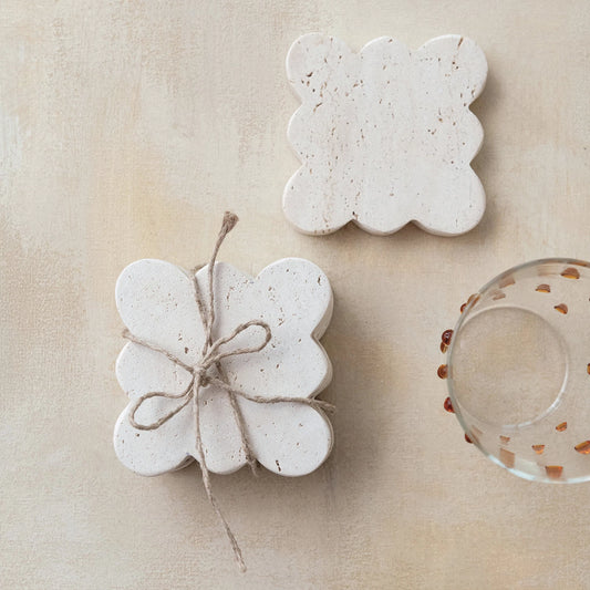 Travertine Scalloped Coasters