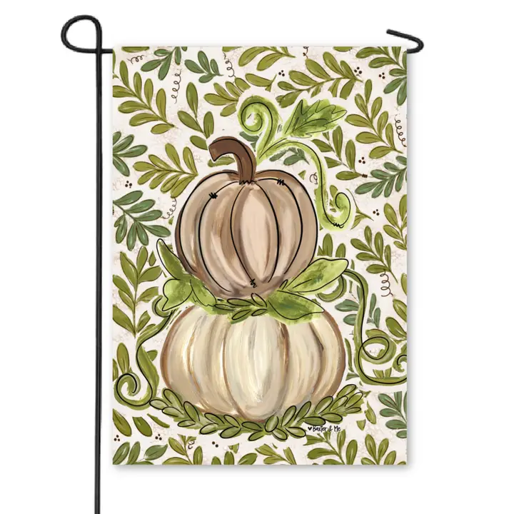 Olive Leaf Pumpkin Garden Flag
