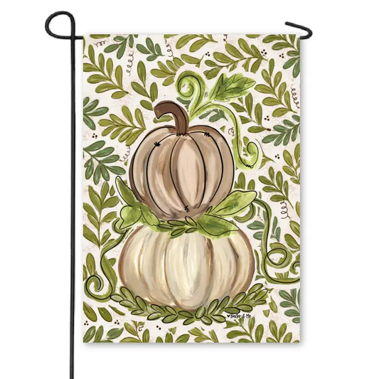 Olive Leaf Pumpkin Garden Flag
