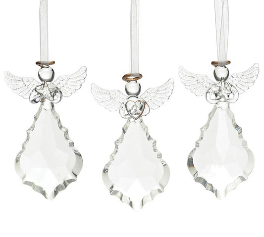 Glass Angel Ornament - Star