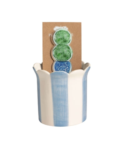 Cabana Stripe Pot with Plant Stake