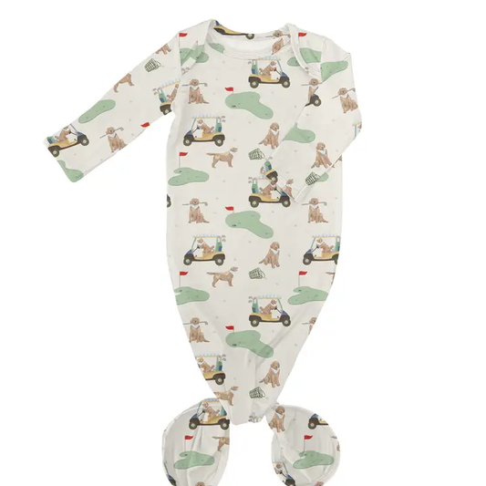 Knotted Barks & Birdies Gown 0-3mo.