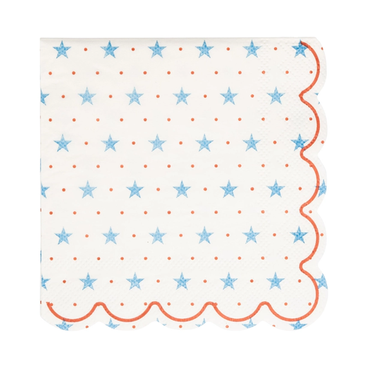 Hamptons Petite Star Scallop Paper Cocktail Napkins (24/pk)