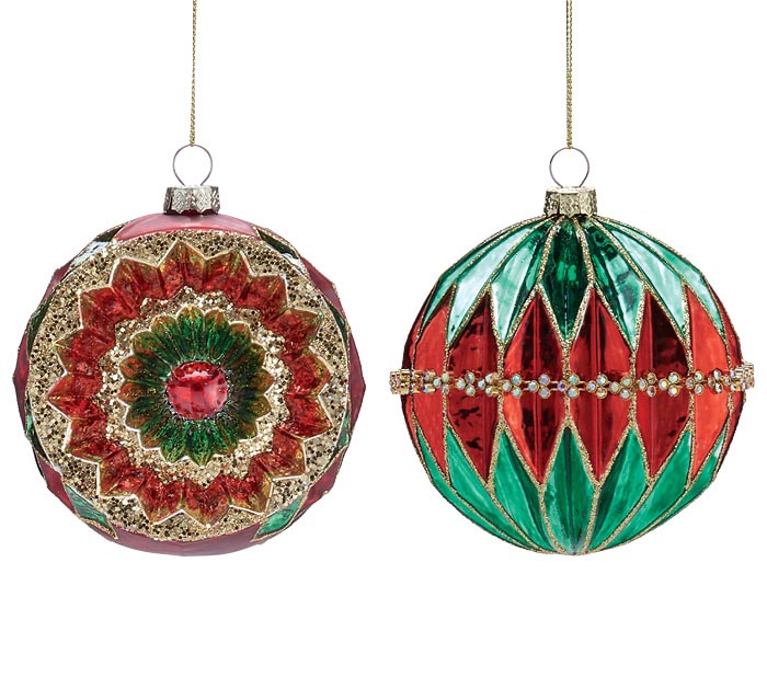 Red, Green & Gold Concave Ornament