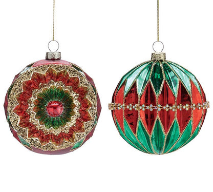 Red, Green & Gold Concave Ornament