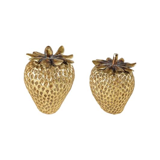 Gold Resin Strawberry Decor