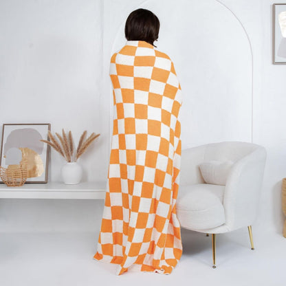 TN Checkerboard Blanket (Orange & White)