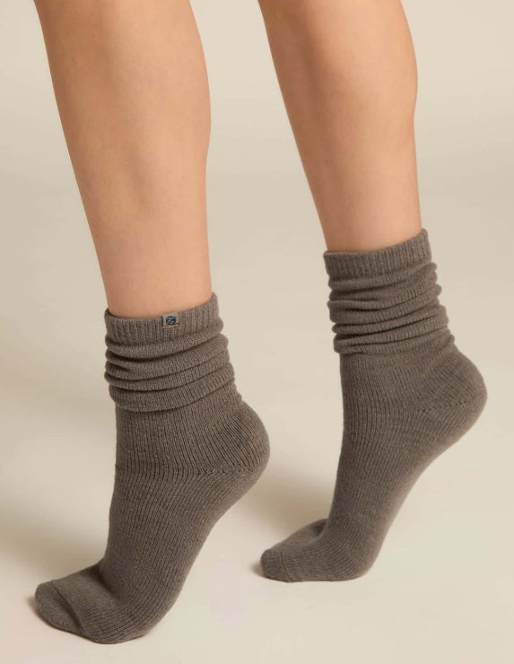 Faceplant Dreams- Bamboo Cashmere Finish Socks: Earl Grey