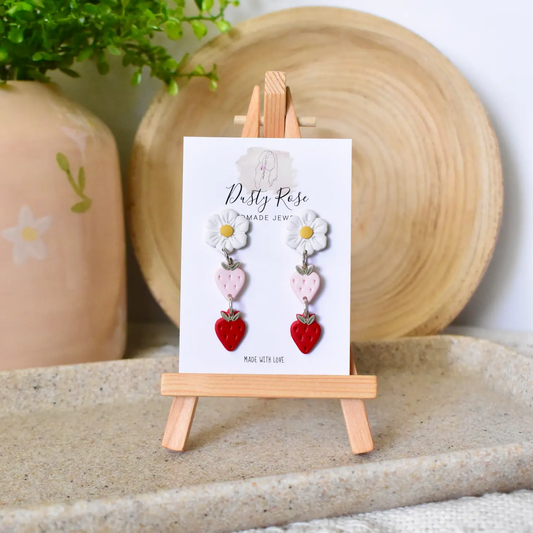Flower & Strawberry Dangle Earring