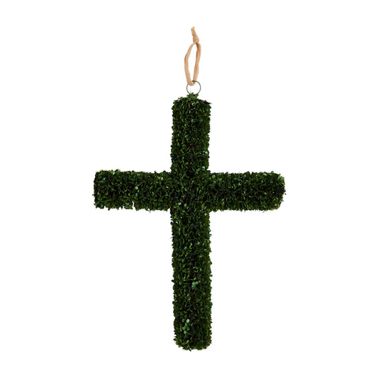 Door Hanger Boxwood Cross