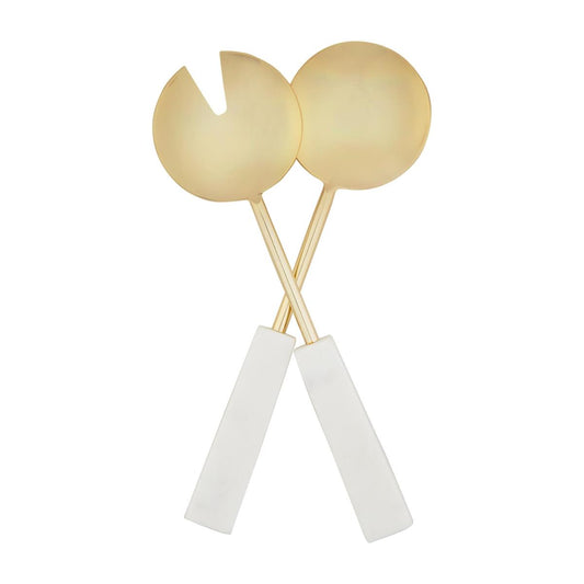 Gold & Marble Serving Tongs Set