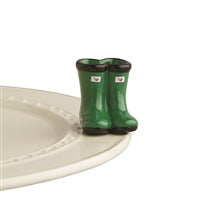 Nora Fleming Mini - Jumping Puddles Green Boots
