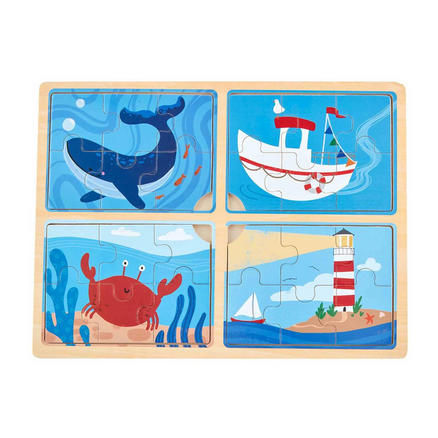 Mud Pie Nautical 4 in 1 Puzzle-