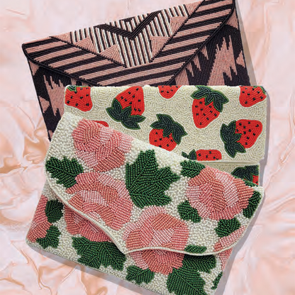 La Chic Beaded Strawberry Clutch: