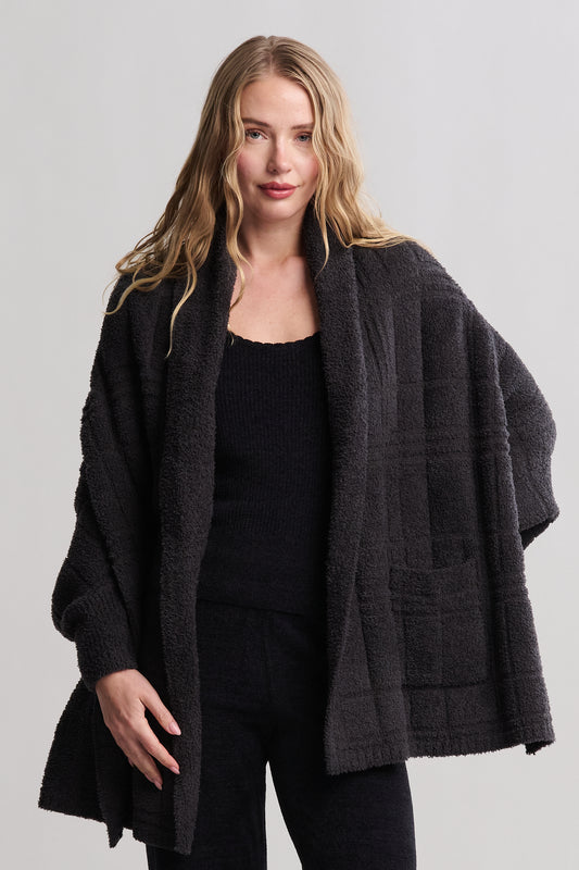 Barefoot Dreams: CozyChic Cotton Tonal Plaid Blanket Wrap