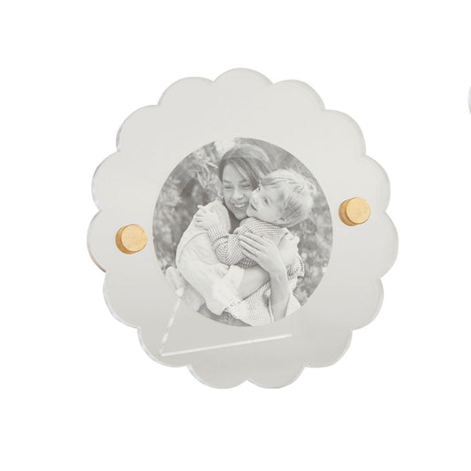 Mini Round Acrylic Scalloped Frame