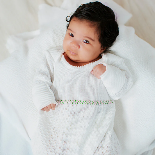 PATY: Ruth Gown White & Pink NB