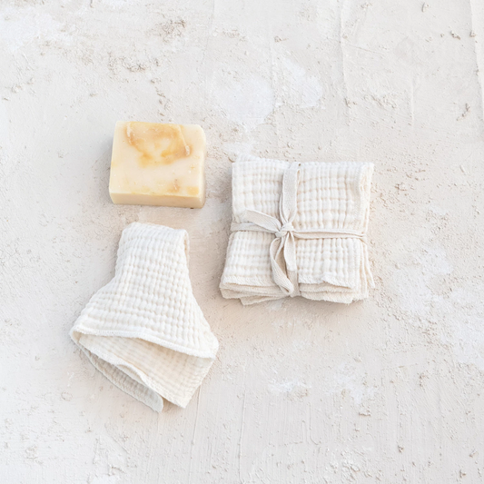 10" Square Cotton Dish Cloth, Set of 4