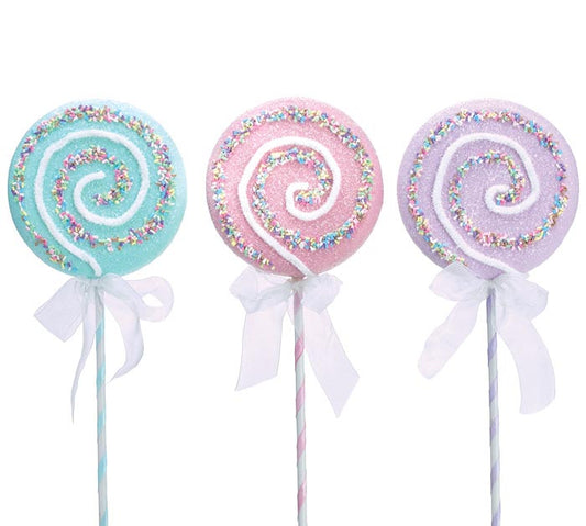 Swirled Lillipop Pick Pink