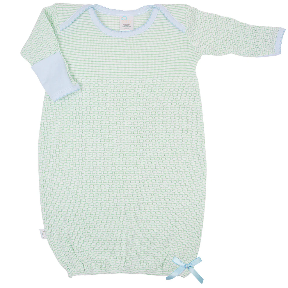 PATY: Overlap Shoulder Gown w/ Bow Mint/Blue NB
