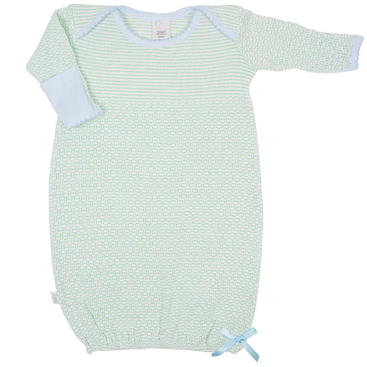 PATY: Overlap Shoulder Gown w/ Bow Mint/Blue NB