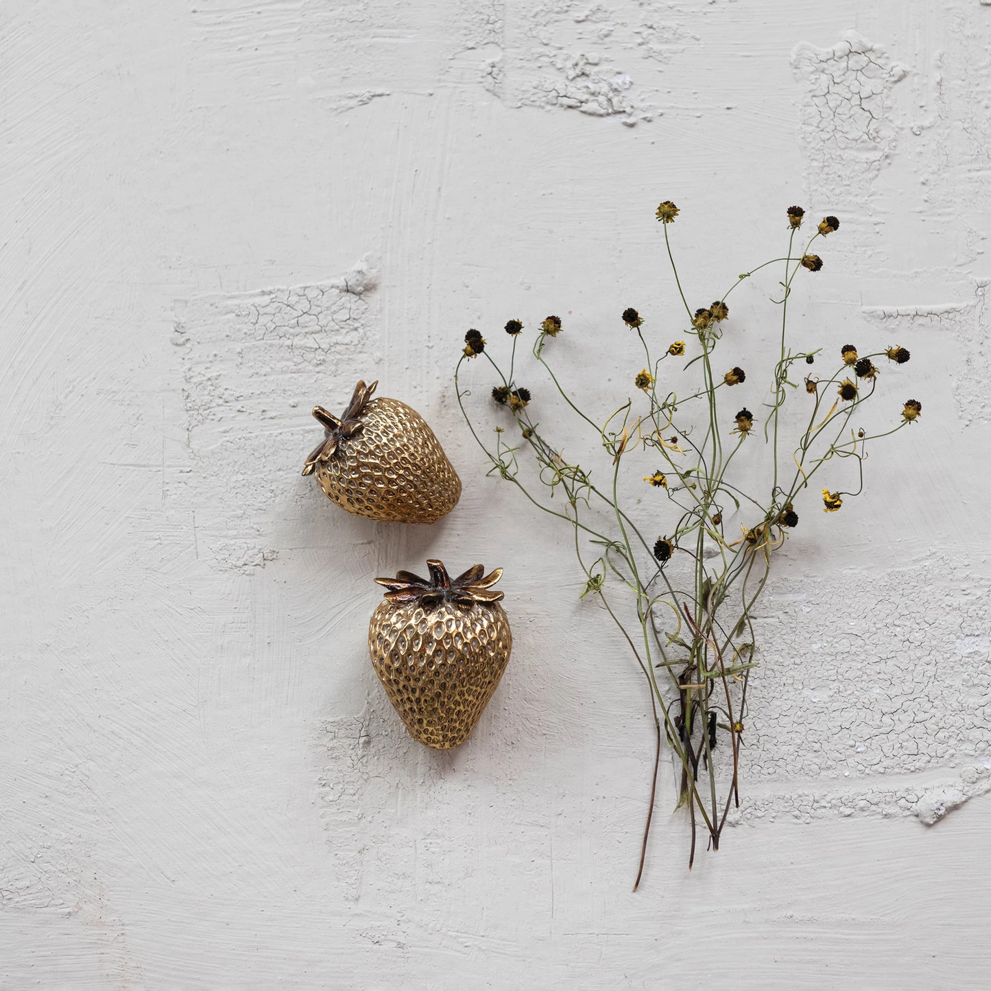 Gold Resin Strawberry Decor