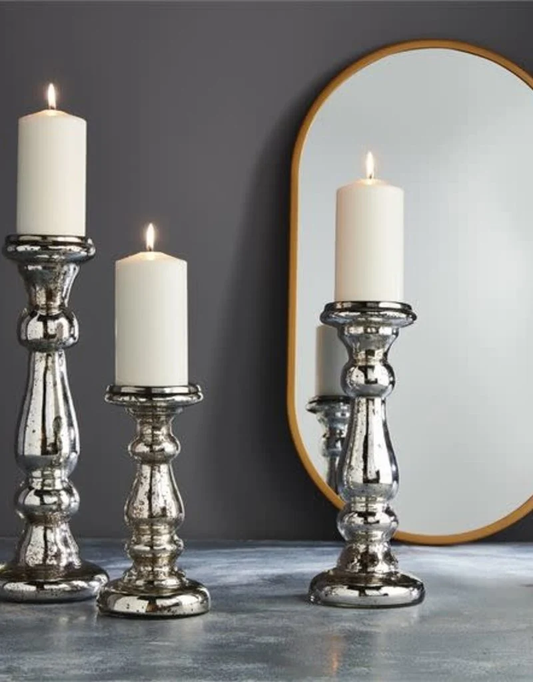 Small Mercury Glass Candle Holder